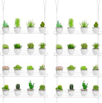 Clear Hanging Window Plant Shelves,2-Pack 4-Tier,Indoor Windows Wall Hanging Plant Stand Flower Display,Flower Pot Organizer Storage for Window Grow Herbs,Microgreens,Succulents,Flowe4,16-Inch