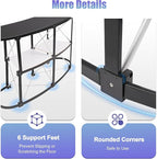 Portable Trade Show Podium Table Display Exhibition Counter with Streamlined Design Foldable Promotion Retail Bar Table for Hotels, Shops, Shopping Malls, Halls