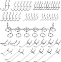 Hiltex 53106 Pegboard Hook Assortment Set, 50 Piece Heavy Duty, Pegboard Hooks for Tools, Garage & Workshops Hooks and Holders, Accessories for Craft Room, Wall Storage Shelving Peg Hooks