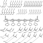 Hiltex 53106 Pegboard Hook Assortment Set, 50 Piece Heavy Duty, Pegboard Hooks for Tools, Garage & Workshops Hooks and Holders, Accessories for Craft Room, Wall Storage Shelving Peg Hooks