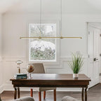 EDISLIVE Modern Linear LED Island Light Dimmable LED Chandelier 47.24 in Adjustable Linear Hanging Light Fixture 3000K 20W Pendant Light for Dinning Room Kitchen，Gold