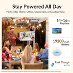 27" Smart Portable TV on Wheels, 16-Hours Playtime, Rolling TV with 8GB+128GB, Android 14, EDLA-Certified Touch Screen Monitor, 13 MP Camera, Remote & Voice Control