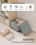 17.7 inches Chenille turfed Ottomans Cube with Storage, Metal-Framed Square Storage Ottoman Foot Rest Stool Holds 770 LB for Dorm Living Room Bedroom Gray UASN641G