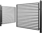 ZUMI Dual Swing Driveway Gate, 14x6 ft. Outdoor Steel Fence for Home Security, Heavy-Duty Weatherproof Iron Kit, Brooklyn Style