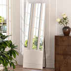 brisafe Full Length Mirror with Stand, 65"x22" Super Lightweight Glassless Home Full Floor Mirror, Oversized 0.04mm Nano-Film Gym Mirror, White