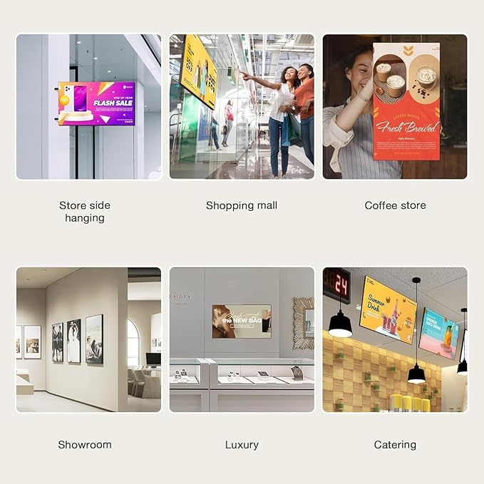 50 Inch 4K UHD 1000nits Wall Mount Digital Signage Slim Fit Frameless Commercial Display digital menu board Advertising Screen 4-32GB Android 11.0 with HDMl in