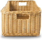 The Basket Lady Long Low Wicker Basket, Extra Large, 28.5 in L x 15 in W x 9 in H, Sandstone