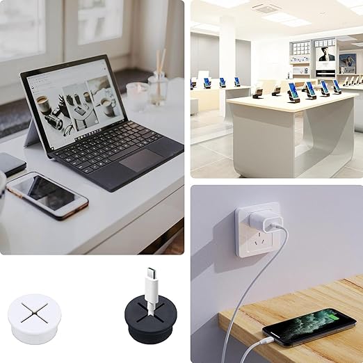 TuTuYa 10PCS Desk Grommet, Desk Grommet 1 Inch (25mm) Desk Cable Grommet Desk Cable Hole Covers with Hole Saw, Ideal Solution for Office and Home Table Cable