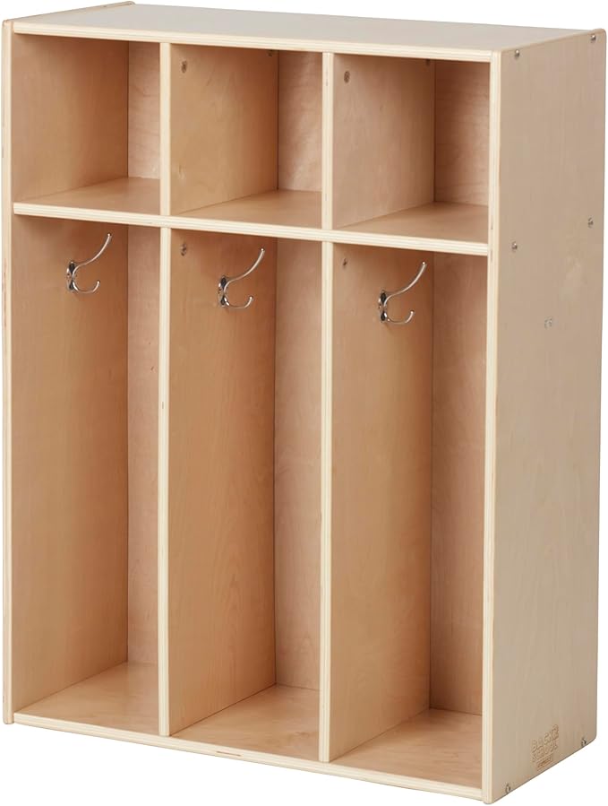 Sleekline 3-Section Toddler-Sized Coat Locker, Kids Furniture, Natural