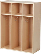 Sleekline 3-Section Toddler-Sized Coat Locker, Kids Furniture, Natural