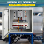 VEVOR NEMA Steel Enclosure, 24 x 24 x 12'' NEMA 4X Steel Electrical Box, IP66 Waterproof & Dustproof, Outdoor/Indoor Electrical Junction Box, with Mounting Plate