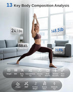 GE Smart Scale for Body Weight and Fat, Digital Bathroom Scales with LED Display BMI Body Fat - Bluetooth 13 Body Composition Monitor for Muscle Mass People with App, Accurate 400lb Weighing