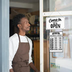 Open Closed Signs Business Hours Sign Set for Window Door Open Signs for Business Hour Closed Open Flip Sign Store Resturant Bar White