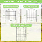 Decorative Garden Fence 32in (H) x12ft (L), 5 Pack No Dig Fence Animal Barrier for Dog with Lock, Arched Flower Bed Edging, Wire Border Panel Fencing for Yard Patio Outdoor Decor