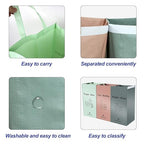 Separate Recycling Bin for Kitchen Home - Indoor Recycle Bins (Pink, Green, Gray) Waste Trash Sorting Bins, Reusable Waterproof Affordable Recycle Bags, Pack of 3 Bags