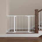 Mumeasy Baby Gate Extra Wide, 29.5"- 51.5" Pressure Mounted Dog Gate with Walk Through Door, Auto Close Pet Gate for Stairs,Doorways,House