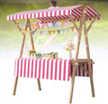 Collapsible Mobile Market Stall Carts Vendor on Wheels, Wood Outdoor Vendor Cart, Easy to Assemble for Parties, Birthdays, Weddings, Bar(Pink1,120cm/47.2in)