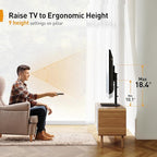 Perlegear Tabletop TV Stand, Universal TV Stand for 23–60 Inch LCD/LED/OLED TVs, Height-Adjustable TV Mount Stand with Tempered Glass Base & Cable Management, VESA 400x400mm, PGTVS02 ﻿