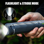 BUBRA Rechargeable Telescopic Camping Light with Power Bank & Stand, IP44 Waterproof Stepless Dimming Work Light & Flashlight, 3-Mode Portable LED Lantern for Emergency, Outdoor, Garage, Power Outages