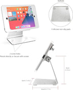Desktop Anti-Theft Security Kiosk Stand Holder Enclosure for iPad 10.2-Inch (9th Gen.2021,8th Gen.2020,7th Gen.2019),with Lock & Key,Flip & 360°Rotating Horizontal or Vertical Design(Silver)