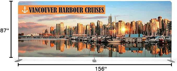 Custom Straight Tension Fabric Display Backdrop, Step and Repeat Backdrops for Events, Trade Show Display Backdrop Booth (Graphic with Stand, 13x8ft Single Sided Print)