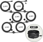 oviitech 25FT Black Outdoor Extension Cord,5 Evenly-Spaced Outlet Plugs,Multiple Outlets with Weatherproof Power Cord.