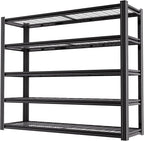 62" W x 24" D x 72" H Garage Shelving Heavy Duty Metal Shelving 3500LBS Storage Shelves Adjustable Metal Shelves for Storage Industrial Garage Shelves for Warehouse Basement (5T 72*62*24)