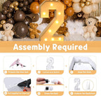 imprsv 3FT Marquee Numbers, Light Up Numbers for 2nd 25th Birthday Decorations Anniversary Party Decor, Number 2 Light Up Number, Pre-Cut Foam Board Kit