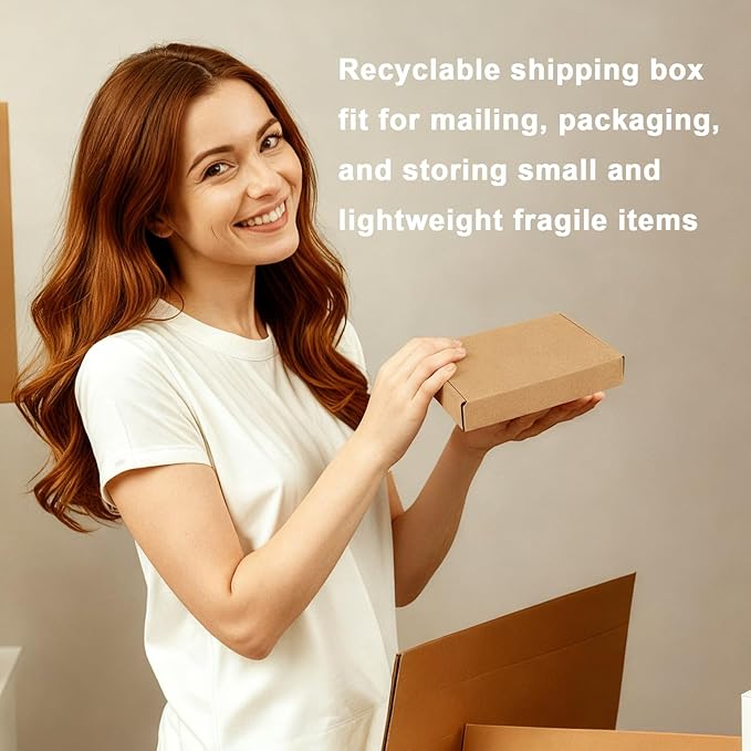 MEBRUDY 6x4x1 Inches Shipping Boxes Pack of 100, Small Corrugated Cardboard Box for Mailing Mailer Packing, Brown