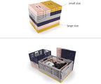 Domiella 2-Pack Crates for Storage, Storage Crates Plastic Stackable, Foldable Crate for Office Home Kitchen Bedroom Bathroom (Small, Gray)