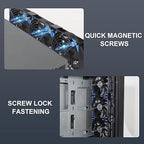 120mmx5 600mm Adjustable Computer PC Vent Fans 3V-12V Speed Controller for Flexible Arrange Rack Space Window Wall Cabinet Server Mining Rig Chicken Coop Exhaust Cooling