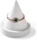 Oirlv Linen Single Bracelet Display Stand Professional Jewelry Stand for Bangle Bracelet Watch (Creamy-white,Linen)