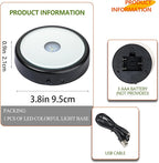 ZEERSHEE 3.8*0.9inch LED Light Base for 3D Crystal Glass Art 6 Lighting Mode Color Change Lighted Up Round Display Stand (Mirrored Flat)