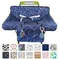 Shopping Cart Cover for Baby 2-in-1 High Chair Cover with Safety Harness Multifunctional Dark Blue Dinosaur Pattern Cart Covers for Babies Soft Padded Grocery Cart Cover for Baby Boy Girl