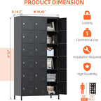 Aobabo 18 Doors Metal Storage Locker for Employees, Lockable Storage Locker with Metal Leg for Employees School Office Gym, Black, Assembly Required