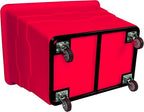 Commercial 16 Bushel Utility Cart with Steel Base, Poly Box Basket Truck, Laundry Cart, and Rolling Trash Bin, 47-Inch x 34.75-Inch x 35.5-Inch, 1000 Pound Weight Capacity, Red