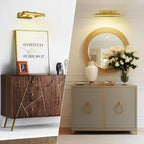 Picture Light for Wall 18" Brass Picture Lights Hardwired 3-Light Gold Picture Frame Light Dimmable Art Gallery Light Accent Lighting Bathroom Wall Sconce for Artwork Poster Library Display