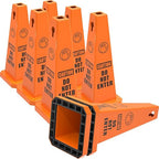 Plastic Traffic Cones, 4-Sided Message Cones, Road Safety Parking Cones, Standing Traffic Warning Signs for Cleaning Area, Garage, No Entry (8, Do Not Enter, Large)