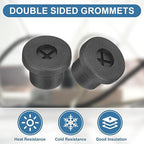 uxcell 6Pcs Cable Cord Grommet, 3/8"(10mm) Rubber Desk Grommets Wire Pass Through Hole Cover with Marked Cable Ties for Home Office Cable Wire Protection, Black