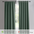 PONY DANCE Dark Green Blackout Curtains for Bedroom, Thermal Insulated Window Treatments Rod Pocket Energy Efficient Home Deco Drapes for Living Room, W 42 x L 72 inch, 2 Panels