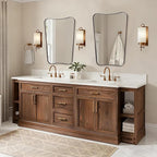 ANDY STAR Brushed Bronze Asymmetrical Mirror, 24"x32" Bathroom Mirror with Premium Stainless Steel Thin Frame, Antique Butterfly-Inspired Designer Mirror, Ideal for Bathroom, Powder Room, Entryway
