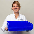 Akro-Mils 30255 AkroBins Plastic Storage Bins, Space-Saving Stackable Bins for Garage, Pantry, Craft Organization, 11-" x 16-" x 5-", Clear, 6-Pack