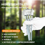 20 Pack Screw in Tent Stakes Heavy Duty,8 ’’ Ground Anchors Screw in,Metal Stakes with Hex Head Driver and Sturdy Storage Box. (20, Luminous White)
