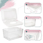 Wipes Dispenser, One-Handed Operation Wipe Holder for Baby & Adult, Seal-Designed Wipes Container for Bathroom Keep Diaper Wipes Fresh (White)