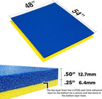 5S Tool Box Shadow Foam Organizers (2 Color) Custom Size ROLL (48" x 54", Blue Top/Yellow Bottom)