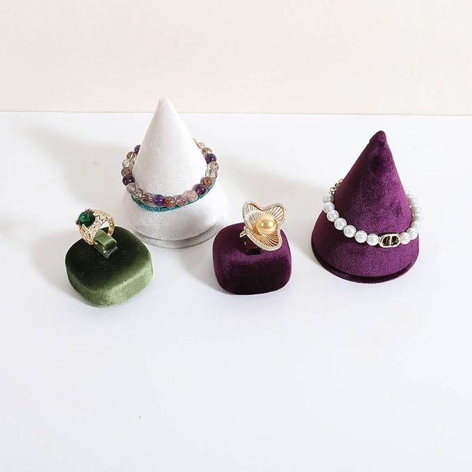 GemeShou Purple Ring Display Stand for Jewelry, Velvet Single Ring Holder for selling, Cute Jewelry Display for Show【Purple】