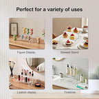Acrylic Risers 8 Pcs – Clear Rectangular Display for Perfume Organizer, Figures, Jewelry, Dessert Table & Cupcake, 4 Sizes (7", 8", 9")