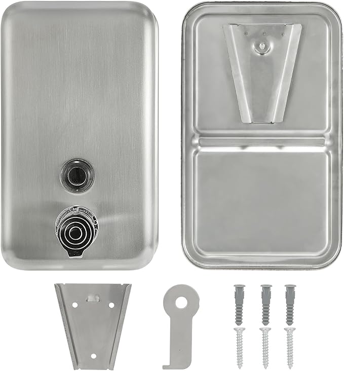 Stainless Steel Foam Hand Soap Dispenser, 1100ml / 37oz Wall Mount Foaming Soap Dispenser with Improved Premium Non-Leak Pump and Corrosion-Proof Liner for Commercial and Residential Use