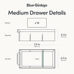 Blue Ginkgo Medium 16-Drawer Cabinet – Stackable Clear Organizer for Hardware, Beads, Plastic Bricks, Office, and Craft Storage (Made in Korea, Gray)