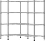 Himimi 4-Tier Heavy Duty Metal Storage Rack, 1200LBS Adjustable Wire Shelving for Storage, Standing Storage Shelf Units for Kitchen Garage Pantry Laundry, 60" W x 14" D x 60" H, Silver